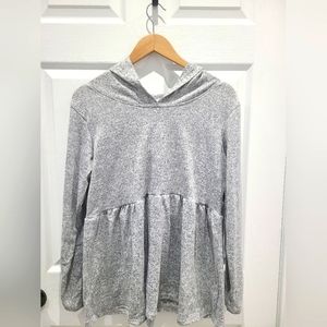 Long Sleeve Hoodie Peplum top. Never been worn! SIZE Large